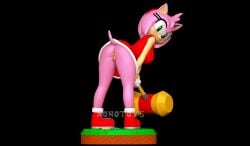 3d 3d_(artwork) amy_rose anthro anus boots clothed clothing digital_media_(artwork) dress eulipotyphlan female footwear genitals gloves hammer handwear hedgehog hi_res looking_at_viewer mammal nonotoys partially_clothed pink_body pinup pose pussy raised_tail sega smile sonic_(series) sonic_the_hedgehog_(series) tail tools