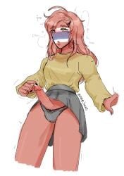 1futa 2022 big_penis bottomless breasts clothed clothing countryhumans countryhumans_girl dickgirl erection futa_only futanari gynomorph humanoid humanoid_penis long_hair mostly_clothed panties penis penis_out red_body red_hair red_skin simple_background skirt sleep_hours solo standing thailand_(countryhumans) white_background