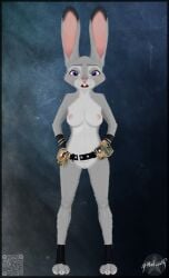 aethelwulf anthro breasts disney female genitals hi_res judy_hopps lagomorph leporid mammal medium_breasts nude police pussy rabbit solo zootopia