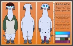 alien anthro ashiato belly_nipples betelgeusian cosmoscenti felid feline hi_res male male_only mammal model_sheet solo space_dandy