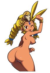 1girls accurate_art_style areola ass big_ass dancer_outfit dancer_sky female naked nipple niyuyu nude shantae shantae_and_the_pirate's_curse sideboob sky_(shantae) smooth_skin style_emulation style_parody wide_hips winking_at_viewer