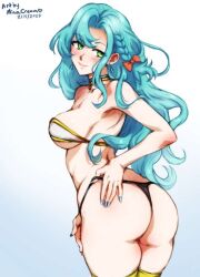 1girls ass bikini chloe_(fire_emblem) dated female_only fire_emblem fire_emblem_engage looking_at_viewer looking_back minacream solo