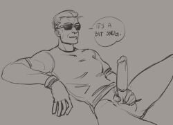 albert_wesker blond_male condom condom_on dead_by_daylight glasses gloved_male gloves male_focus male_only muscular muscular_male pantless pants_off penis penis_out resident_evil solo_male sunglasses tight_clothing twistedxteeth