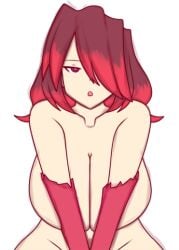 1girls 2d bete_noire big_breasts breasts brown_hair cleavage color eye_covered female female_only glitchtale hair_over_one_eye hips huge_breasts human naked nude pink_eyes pink_hair pink_highlights solo tagme undertale undertale_(series) undertale_au yazu_(artist) yazuel_aliel