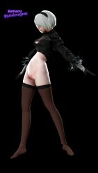 3d blindfold female hotaru_sfm nier nier:_automata posing pussy sfm source_filmmaker stockings white_hair yorha_2b