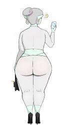 alien coloranon elf elf_ears giantess green_skin hair_bun huge_ass milf zetan