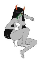 1girls animated anus big_ass black_hair breasts bronya_ursama capy_diem countershade_feet disembodied_hand disembodied_penis female female_focus functionally_nude gray_body gray_skin grey_body grey_skin heart-shaped_pupils hiveswap homestuck horns long_hair looking_at_viewer male nipples open_mouth penis pussy sex smile vaginal_penetration white_background