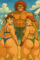 1boy 2girls ai_generated akuma big_ass big_breasts breasts cammy_white capcom chun-li curvaceous curvy curvy_figure daidouji_(artist) daidoujipv digital_media_(artwork) female hips hourglass_figure huge_ass huge_breasts large_ass large_breasts legs light-skinned_female light-skinned_male light_skin male male/female mature mature_female mature_male slim_waist straight street_fighter thick thick_hips thick_legs thick_thighs thighs voluptuous waist wide_ass wide_hips wide_thighs