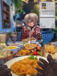1boy 2boys alcohol chat dark-skinned_male dark_skin date femboy first_person_view food girly jackash light-skinned_male light_skin looking_at_viewer massage nail_polish out_of_frame outdoors outside pov pov_eye_contact smartphone texting trap wine