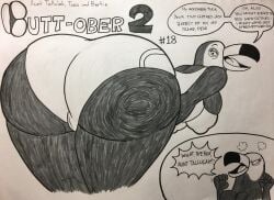 2020 2d 2d_(artwork) 2d_artwork adult_swim anthro ass aunt aunt_and_niece aunt_tallulah avian big_ass big_breasts big_butt bird bird_girl blu3danny blumoondan booty breasts clothed clothed_female dannydukehazard darkmoontoons female furry furry_female monochrome nipple_bulge nipples_visible_through_clothing toucan traditional_art traditional_media traditional_media_(artwork) tuca_and_bertie tuca_toucan