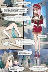 1girls anus ass ass_exposed asshole big_ass charlotte_(genshin_impact) female female_focus female_penetrated genshin_impact hage123 huge_ass journalist kancho legs legs_apart legs_spread lynette_(genshin_impact) lyney_(genshin_impact) newspaper pants public public_exposure red_cl red_clothes red_clothing red_hat ripped_clothing ripped_pants ruined_anus short_hair shorts