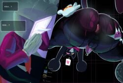 absurd_res anthro anus ass black_body black_fur_markings bodily_fluids cat_mike_(deltarune) cum darkner deltarune duo faceless_character faceless_male felid feline genital_fluids hand_on_butt heart_symbol heterochromia hi_res leaking leaking_cum leaking_precum male male/male mammal mike_(deltarune) precum presenting presenting_anus presenting_hindquarters spread_butt spreading starstar000 tenna_(deltarune) undertale_(series)