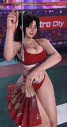 1girls calvin_klein capcom fan highres large_breasts long_hair mai_shiranui mod ponytail screenshot screenshotboy96 smiling smiling_at_viewer snk street_fighter street_fighter_6 tagme underwear