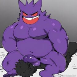 ai_generated balls_on_face chubby cock_on_face domination evil_grin face_in_crotch facesitting forced gay gay_domination gengar human penis_on_face pokemon pokemon_(species) pokephilia smothering