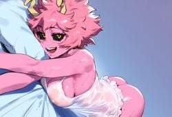 :d ai_generated anus anus_focus armpits ashido_mina ass ass_focus babydoll bangs bare_shoulders black_sclera blush boku_no_hero_academia bones_(company) bottomless breasts cleavage clothing colored_sclera colored_skin cormorant379 cormorant379ashido_mina covered_erect_nipples curly_hair dress erect_nipples_under_clothes female female female_only high_school_girl horns huge_ass huge_breasts large_breasts lingerie looking_at_viewer lying messy_hair mina_ashido my_hero_academia nipples nude object_hug on_bed on_stomach open_mouth panties pillow pillow_hug pink_hair pink_skin see-through shiny_skin short_hair shounen_jump sleeveless smile solo sweat teenage teenage_girl teenager thighs vagina wet yellow_eyes