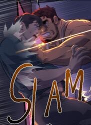 2boys bara big_dom_small_sub comic dilf gay gay_domination male male_only muscular muscular_male neighbor pushing unspoken_(firebreath110)