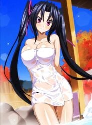 1girls ai_generated before_sex high_school_dxd onsen serafall_leviathan smile solo towel_only