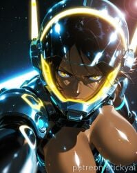 1girls ai_generated anime bleach breasts breasts eyes fit golden_eyes nsfw purple_hair shihouin_yoruichi stickyai yellow_eyes