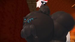 2boys against_wall christmas christmas_clothing christmas_outfit cumflated_belly gay hb_(hb_the_ender) hbtheender male male_only minecraft muscular muscular_male rosse_(stemingbunbun) tagme