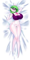 2025 absurd_res big_breasts bimboaudino blush breast_implants breasts camel_toe clothed clothing female gardevoir generation_3_pokemon genital_outline glistening glistening_body green_hair hair hi_res humanoid looking_at_viewer lying nintendo on_back pokemon pokemon_(species) purple_clothing purple_eyes purple_topwear skimpy solo thong topwear translucent translucent_clothing translucent_thong translucent_underwear underwear vulva_outline wearing_sunglasses white_body white_clothing white_thong white_underwear wide_hips