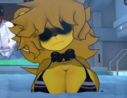 3d bikini black_eyes bowtie fap_nights_at_frenni's fnia fredina's_nightclub furry head_tilt in_water pool type_0 type_0_(cryptiacurves) vrchat vrchat_avatar