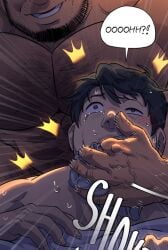 2boys anal anal_sex bara big_dom_small_sub blush dilf from_behind_position gag gagged gay gay_domination male male/male male_only muscular muscular_male panties_in_mouth pleasure_face prone_bone unspoken_(firebreath110) yaoi