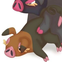 domestic_pig female feral from_behind_position generation_9_pokemon intraspecies lordspritzee male male/female mammal nintendo oinkologne pokemon pokemon_(species) sex simple_background suid suine sus_(pig) white_background