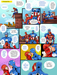 captain_america comic gay kiss male male_only marvel peter_parker sirio smooth_skin spider-man spider-man_(series) steve_rogers superhero text yaoi