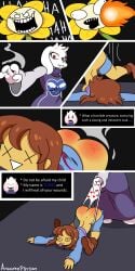 absurd_res anonimop3rson female flowey_the_flower frisk frisk_(undertale) spiral_eyes toby_fox toriel undertale undertale_(series) wedgie wedgie_fetish wedgies wedgietale