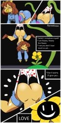 absurd_res anonimop3rson female flowey_the_flower frisk frisk_(undertale) toby_fox undertale undertale_(series) wedgie wedgie_fetish wedgies wedgietale
