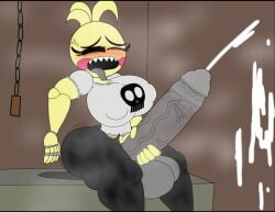cum enormous_penis five_nights_at_freddy's_2 futanari gigantic_penis masturbation pleasure_face remastered robin2024_(artist) toy_chica_(fnaf)