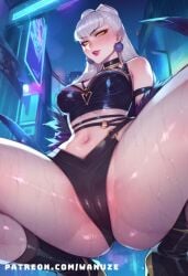ai_generated big_ass big_breasts big_butt big_thighs blush cameltoe evelynn from_behind huge_ass huge_breasts huge_butt huge_thighs k/da_all_out_evelynn k/da_all_out_series k/da_series spread_legs squatting wanuze white_hair wide_hips yellow_eyes