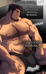 1boy abs bara dilf erect_penis erection gay hairy hairy_male male male_only muscular muscular_male pecs pubic_hair solo solo_male unspoken_(firebreath110)
