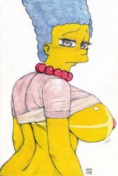 breasts clothes color female female_only human marge_simpson nipples solo soulstealer666 tagme the_simpsons