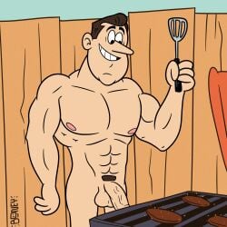 cooking gay grill lance_loud male muscular muscular_male onlyboney solo solo_male standing the_loud_house