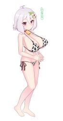 alternate_version_available breasts breasts huge_breasts japanese_text kokkoro_(princess_connect!) nipple_bulge princess_connect! tagu_hblabe text