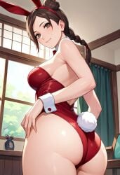 1girls ai_generated ass backless_outfit bare_back bare_legs bare_shoulders blush braid breasts bunny_ears bunny_girl bunny_tail bunnysuit cleavage clothed clothing collar couch curvaceous curvy curvy_figure female female_focus female_only fully_clothed indoors leotard living_room looking_at_viewer looking_back medium_breasts naruto naruto:_the_last naruto_(series) naruto_shippuden pinup playboy_bunny pose posing presenting_ass rear_view revealing_clothes sitting smile solo solo_female solo_focus standing swept_bangs tenten thong_leotard viewed_from_behind voluptuous wedgie wide_hips yjoos
