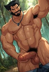 1boy abs ai_generated ass balls bara bare bear beard below_view big_ass big_male big_penis bodybuilder boner breasts bulge chest_hair colored completely_nude dad_bod daddy dilf dutch_angle erection exposed g-string gay genitals hairy hairy_chest hairy_legs hairy_male hairy_penis handsome himbo james_howlett juicy_bara male male_focus male_nipples male_only marvel marvel_comics masculine_male massive_ass massive_penis mature mature_male mirror muscular muscular_male naked nipples offering older_male pants_down pants_pull pecs penis pubic_hair seductive sexy showing_off showing_penis smirk smirking_at_viewer solo standing strong strong_male uncensored uncut uncut_penis veins wolverine_(x-men) x-men yaoi