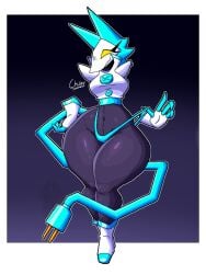 chuyy deltarune huge_thighs panties pulling_panties tagme tasque_manager_(deltarune) thick_thighs