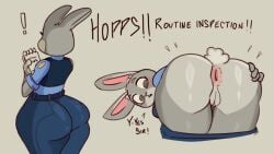 big_ass disney donut_anus dumptruck_ass fat_ass hand_on_ass hangedc_(artist) huge_ass judy_hopps police_uniform policewoman showing_ass zootopia