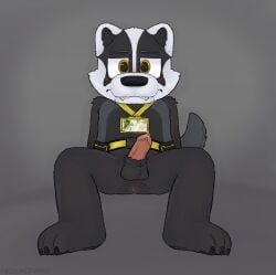 1boy 3_toes anthro anthro_male anthro_only anus badger belt black_and_white_body black_and_white_fur black_body black_fur blake_the_badger cock dick digital_art digital_drawing_(artwork) digital_media_(artwork) erect_penis erection european_badger eyebrows fangame fangs fazbear_fanverse felixmcfurry five_nights_at_freddy's fnaf frown frowning furry furry_male furry_only genitalia genitals gray_background grey_background id_card legs_open looking_at_viewer looking_at_you male male_anus male_furry male_only mustelid musteline no-human no_human no_humans only_furry only_male penis pink_cock pink_penis plain_background png popgoes popgoes_evergreen precum precum_bubble sharp_teeth sheath simple_background sitting sitting_down solo solo_furry solo_male solo_male symmetrical tail unsheathed utility_belt white_fur yellow_accessory yellow_eyes yellow_eyes_male