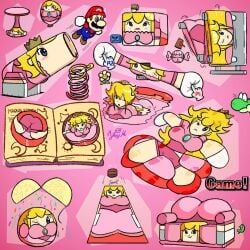big_ass big_breasts cube flattened inflation princess_peach shapeshifting transformation wtf