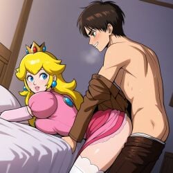 ai_generated attack_on_titan crossover eren_jaeger princess_peach super_mario_bros.