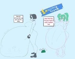 2d 2d_(artwork) 2girls ambiguous_prey big_breasts digestion eoh fatal_vore fortnite fortnite:_battle_royale multiple_prey nemia_(fortnite) night_rose post_vore post_vore_weight_gain thick_thighs vore