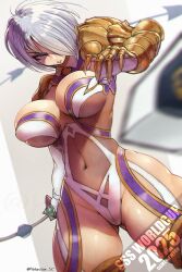 chainsword isabella_valentine large_breasts soul_calibur source_request underboob white_hair yotastar