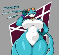 1female 1girl 1girls 2025 2025s 2d 2d_(artwork) 2d_artwork absurd_res absurdres accessory anthro anthro_female anthrofied belly_button black_eyes black_sclera bracelet breasts breasts_bigger_than_head breasts_out collar critters_(poppy_playtime) dialogue digital_art digital_drawing digital_drawing_(artwork) digital_media digital_media_(artwork) digital_painting digital_painting_(artwork) english english_dialogue english_text eyewear eyewear_on_head featureless_breasts female female_anthro female_focus female_only fin fish fish_fin furry furry_female glasses glasses_on_head hand_on_hip hi_res hips hips_grab hips_up hips_wider_than_shoulders jewelry maggie_mako_(poppy_playtime) marine mob_entertainment mob_games navel necklace nightmare_critters no_humans pendant poppy_playtime poppy_playtime_(chapter_4) pupils red_collar scales shark shark_fin shark_girl shark_humanoid shark_tail shark_teeth shark_tooth_necklace shark_tooth_pendant sharp_teeth smile smiling smiling_at_viewer smiling_critters solo solo_female solo_focus sonic_gaming456 tail teeth text thick_thighs thighs turquoise_body turquoise_scales turquoise_skin turquoise_tail video_games white_eyes white_pupils white_scales wide_hips
