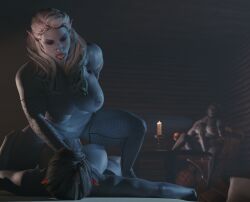 1girls 2futas 2futas1girl 3d big_breasts blender_cycles choking cowgirl_position drow erevos female female_penetrated fishnet_armwear fishnet_legwear fishnets futa_penetrating futa_penetrating_female futanari grabbing_another's_thighs grabbing_own_ass intersex masturbating_while_watching masturbation muscular muscular_female muscular_futa original_character playing_with_own_breasts pubic_hair self_upload sitting the_clients_(nyl2) vynadissa_(erevos) white_hair white_pubic_hair
