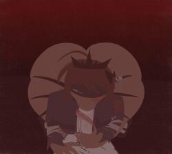 alice_(fundamental_paper_education) anonymous_artist anonymous_male big_ass blowjob brown_hair demon_girl fundamental_paper_education long_tongue looking_at_viewer