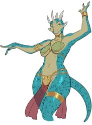 alien alpha_channel anthro bikini bikini_top blue_body border bottomwear bracelet breasts clothed clothing dancer_outfit dancing digital_media_(artwork) epic_games female gen_mo'kai genitals gold_(metal) gold_jewelry head_spikes hi_res jewelry kittydee lizard lizard_tail loincloth looking_at_viewer markings navel neylah_(maaarked_one) pussy reptile scalie simple_background skimpy smile solo spikes spikes_(anatomy) spots spotted_body spotted_markings swimwear tail tan_body translucent translucent_clothing transparent_border two-piece_swimsuit unreal_(series) vulva yellow_eyes