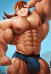 1boy abs ai_generated alternate_body_type ambiguous_gender ambush_(trap) arm_hair arm_veins armpit_hair arms_behind_head bangs bara barechested biceps boy brown_hair bulge bulge_through_clothing chest_hair civitai club_shaped_penis day feet_out_of_frame flexing genderswap_(ftm) hair_ornament hairclip hairy hairy_armpits hairy_arms hairy_chest hairy_legs helmet hyper_pecs komi-san_wa_komyushou_desu komi_can't_communicate large_pectorals leg_hair long_hair male male_breasts male_focus male_swimwear man_nipples masculine_male muscles muscular muscular_male navel navel_hair nipples outdoors outside pecs pecs_focus pectorals pink_eyes presenting_armpit pubic_hair pubic_hair_peek rule_63 sewoh26 shirtless_male smile solo solo_focus steaming_body thick_arms thick_thighs thighs topless topless_male underwear veins yamai_ren yaoi